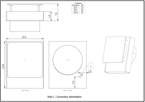 Plan technique boitier ventilation intelligente par insufflation